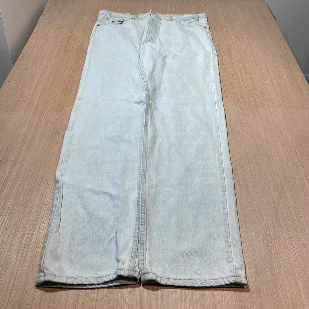 Levis 505 Jeans Mens 38x34 Orange Tab Light Wash Straight Leg Denim